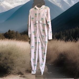 Munki Munki Women's Hooded Pockets One Piece Pajama Star Wars Front Zipper Small